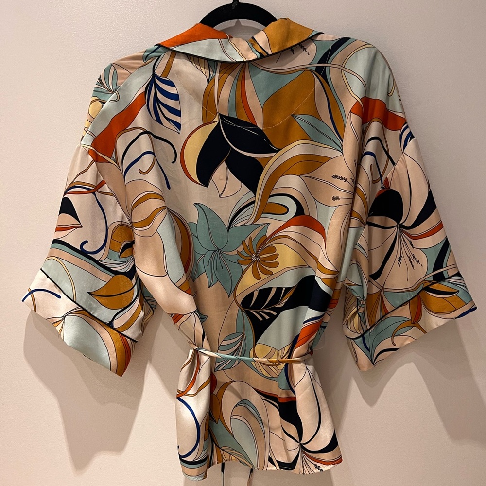 Retro Patterned Button Down With Removable Tie Be… - image 2